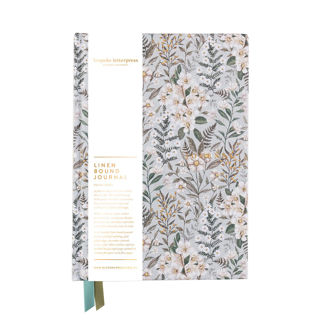 Ivory Garden linen bound journal ivory garden (bullet pages)