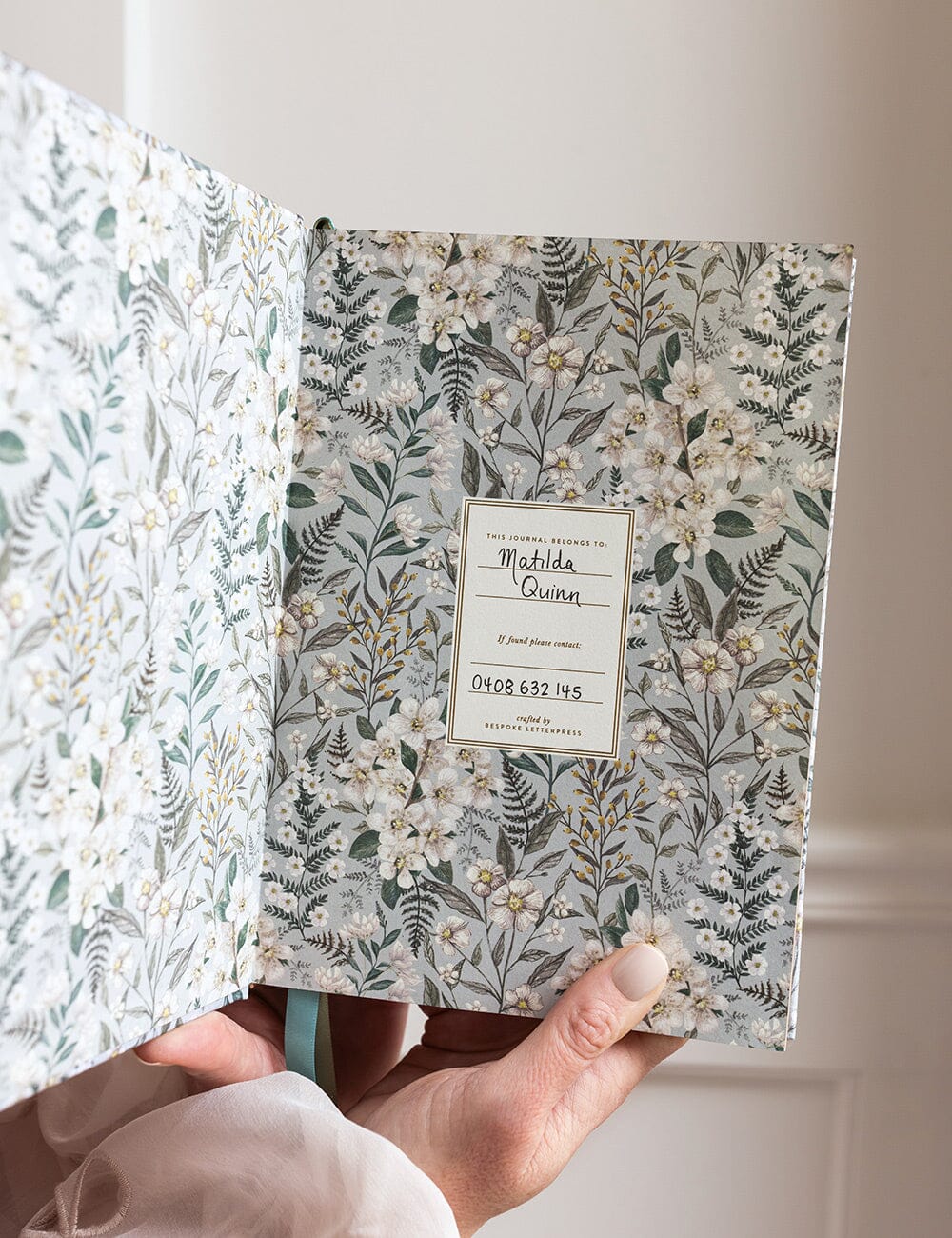 Ivory Garden linen bound journal ivory garden (bullet pages)