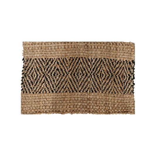 Jute door mat natural & black 65 x 90cm