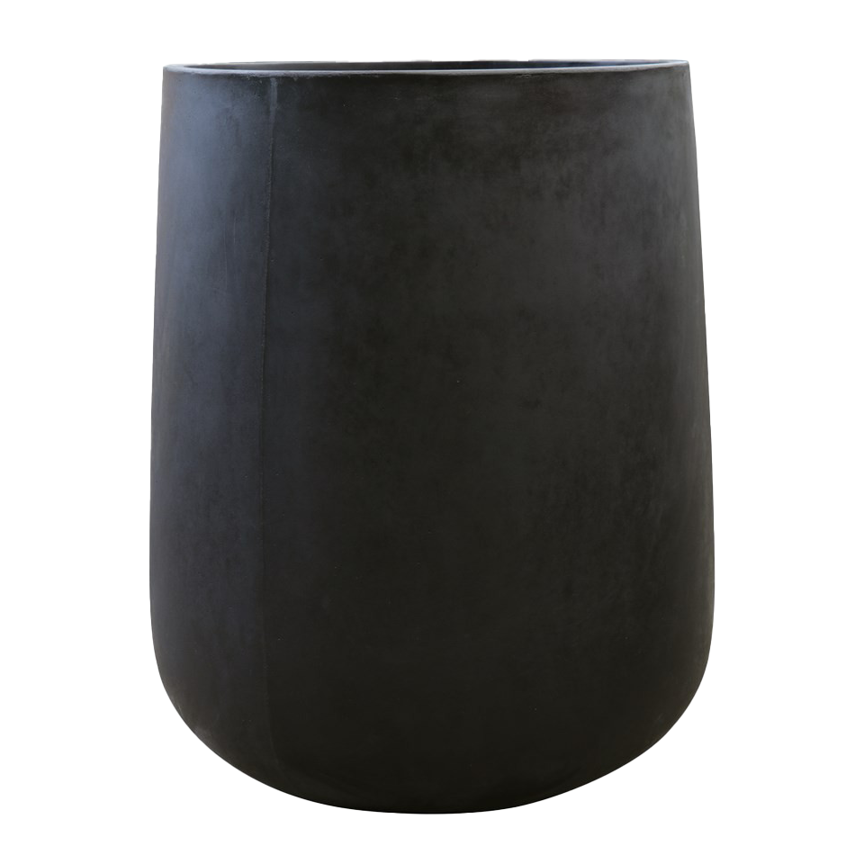 Karamea rounded concrete planter black