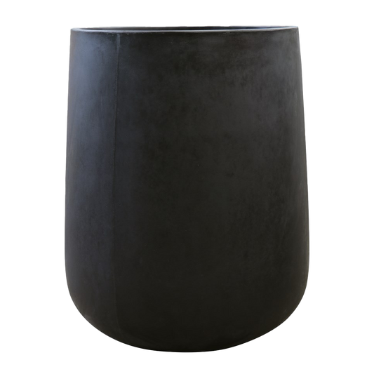 Karamea rounded concrete planter black