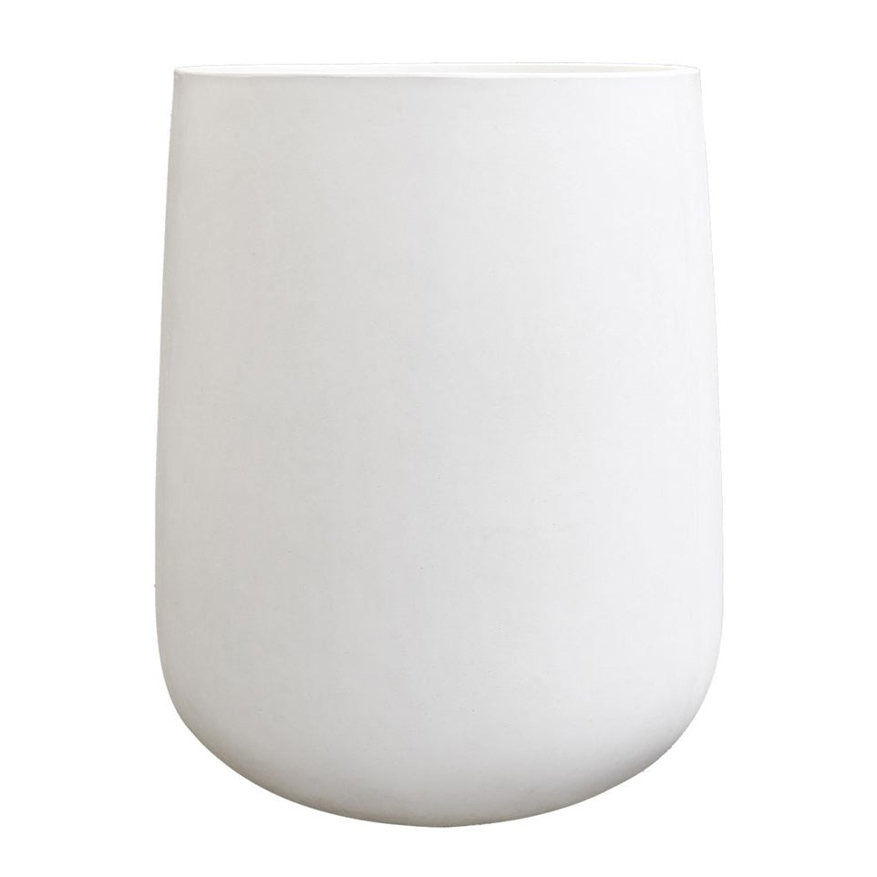 Karamea rounded concrete planter white