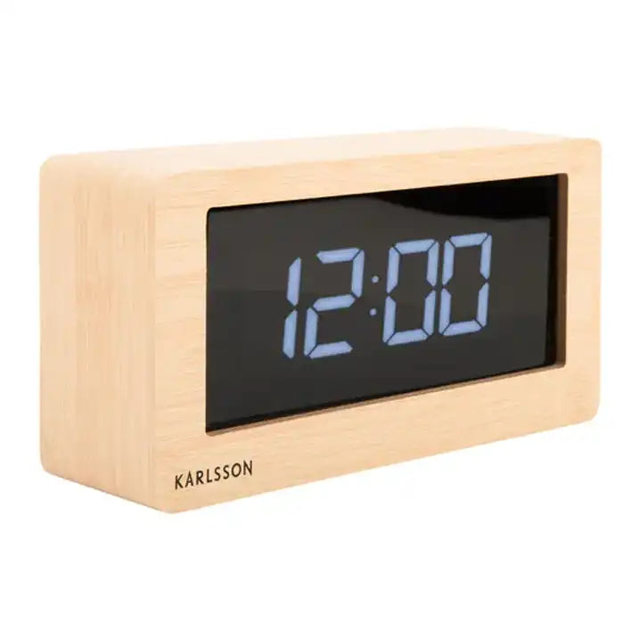 Karlsson boxed LED alarm clock light wood