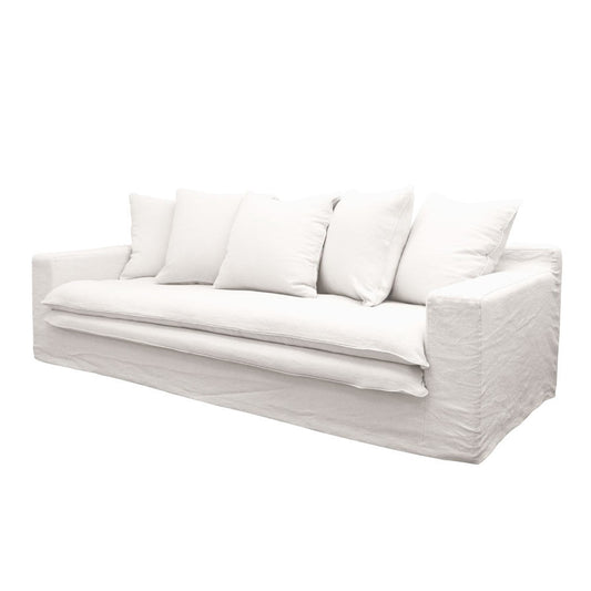 Keely slip cover 3-seater sofa white
