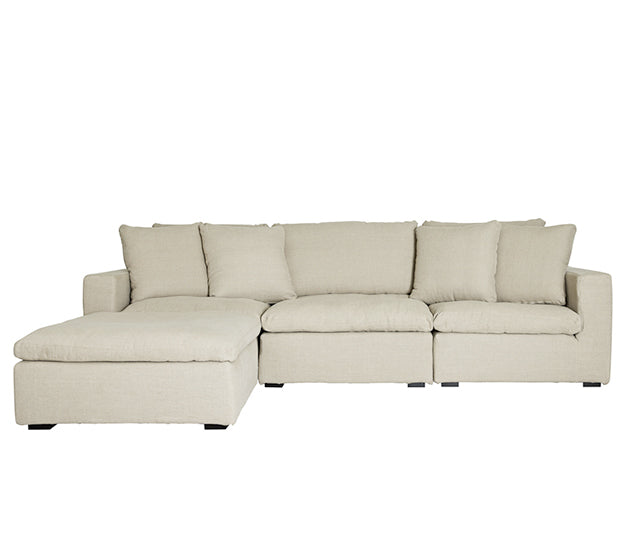 Collette modular linen sofa hemp