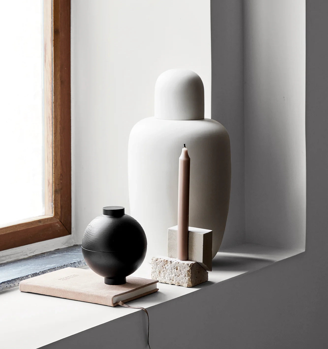 Kristina Dam offset sandstone candleholder