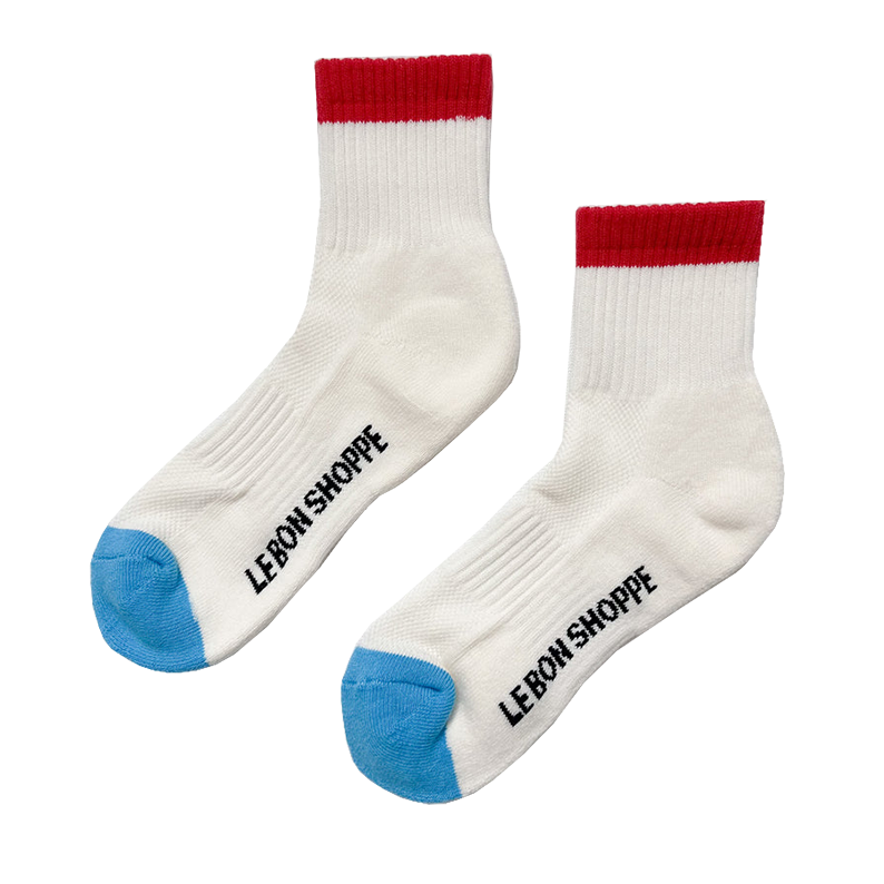 Le Bon Girlfriend socks red and blue