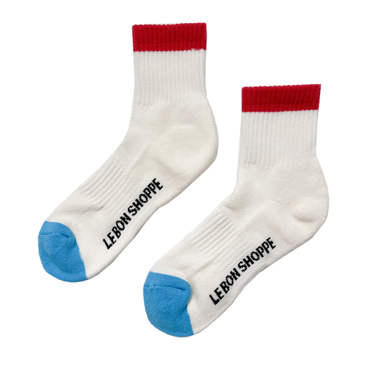 Le Bon Girlfriend socks red and blue