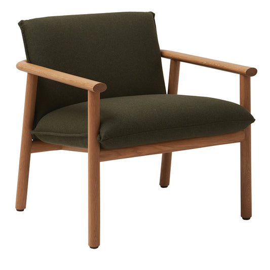 Label upholstered armchair olive