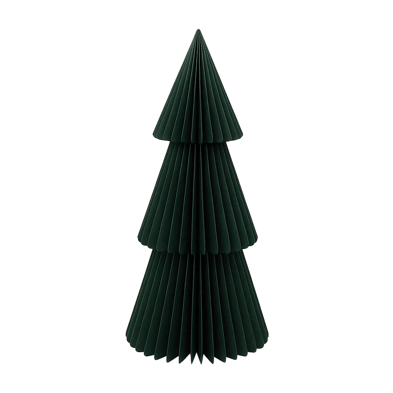 Large free standing paper Xmas tree forest green 90cm