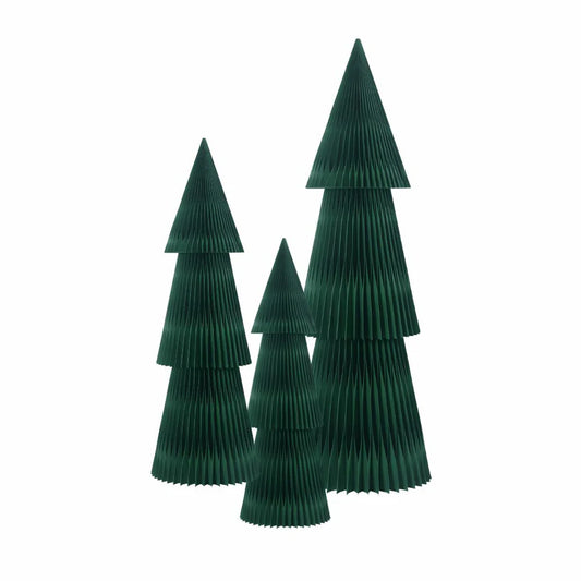 Large free standing paper Xmas tree forest green 90cm