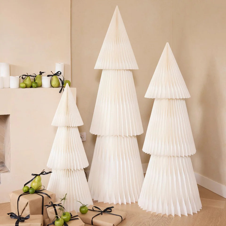 Large free standing paper Xmas tree natural 90cm