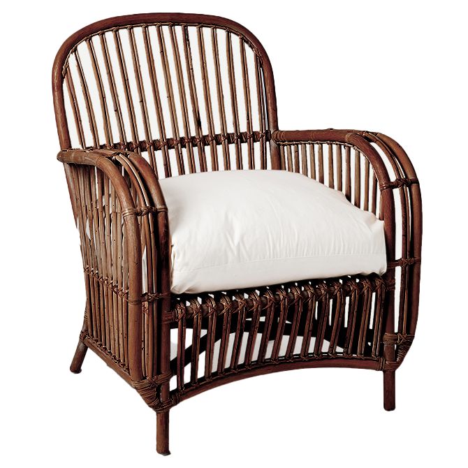 Large rattan armchair dark