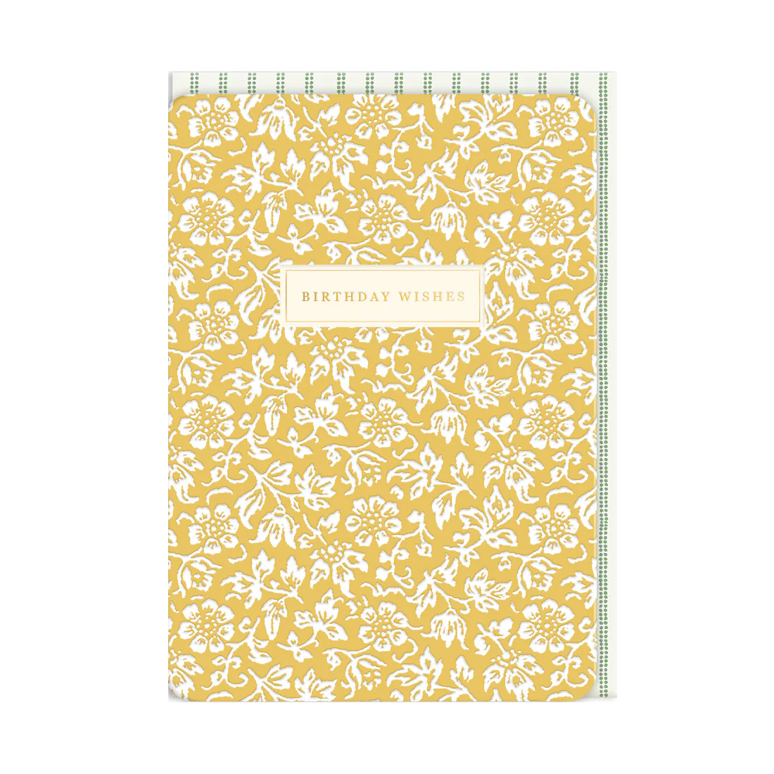 Laura Ashley birthday wishes card mustard