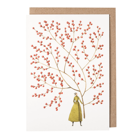 Laura Stoddart red berries illustration card