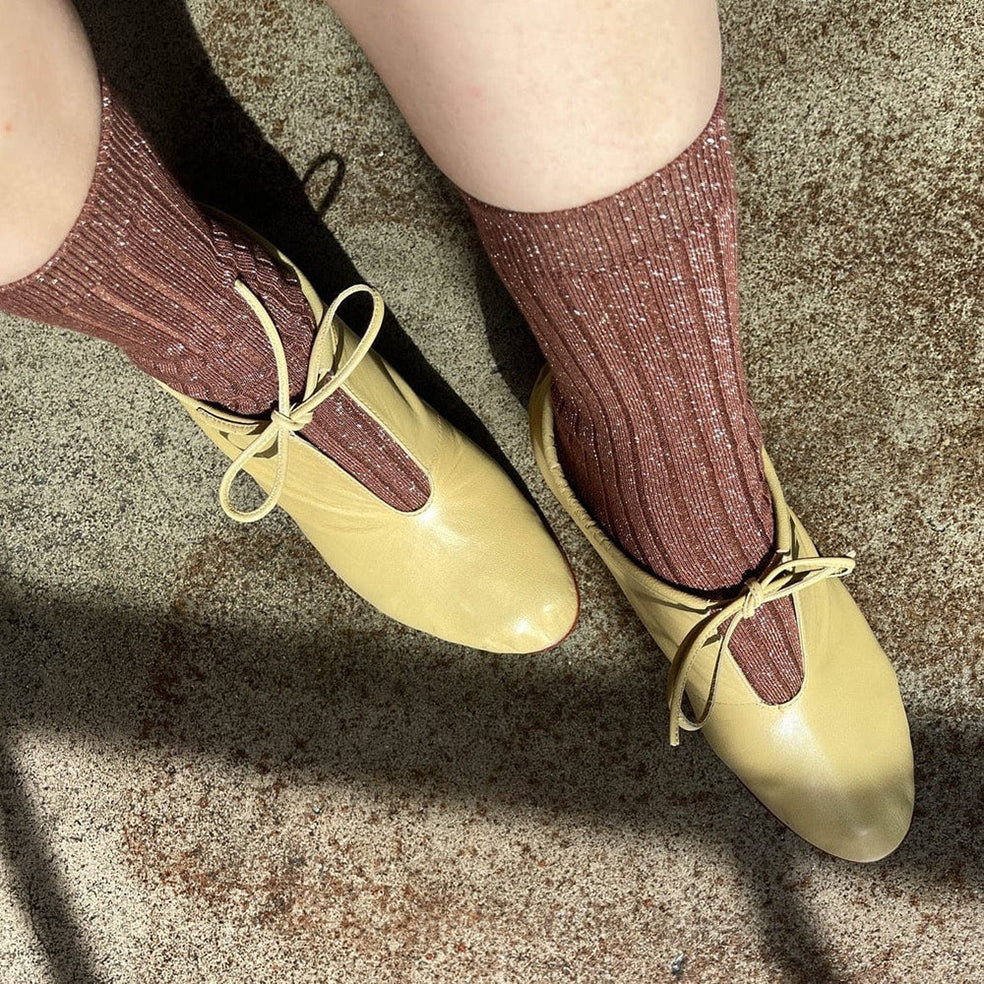 Le Bon Shoppe her socks bronze glitter