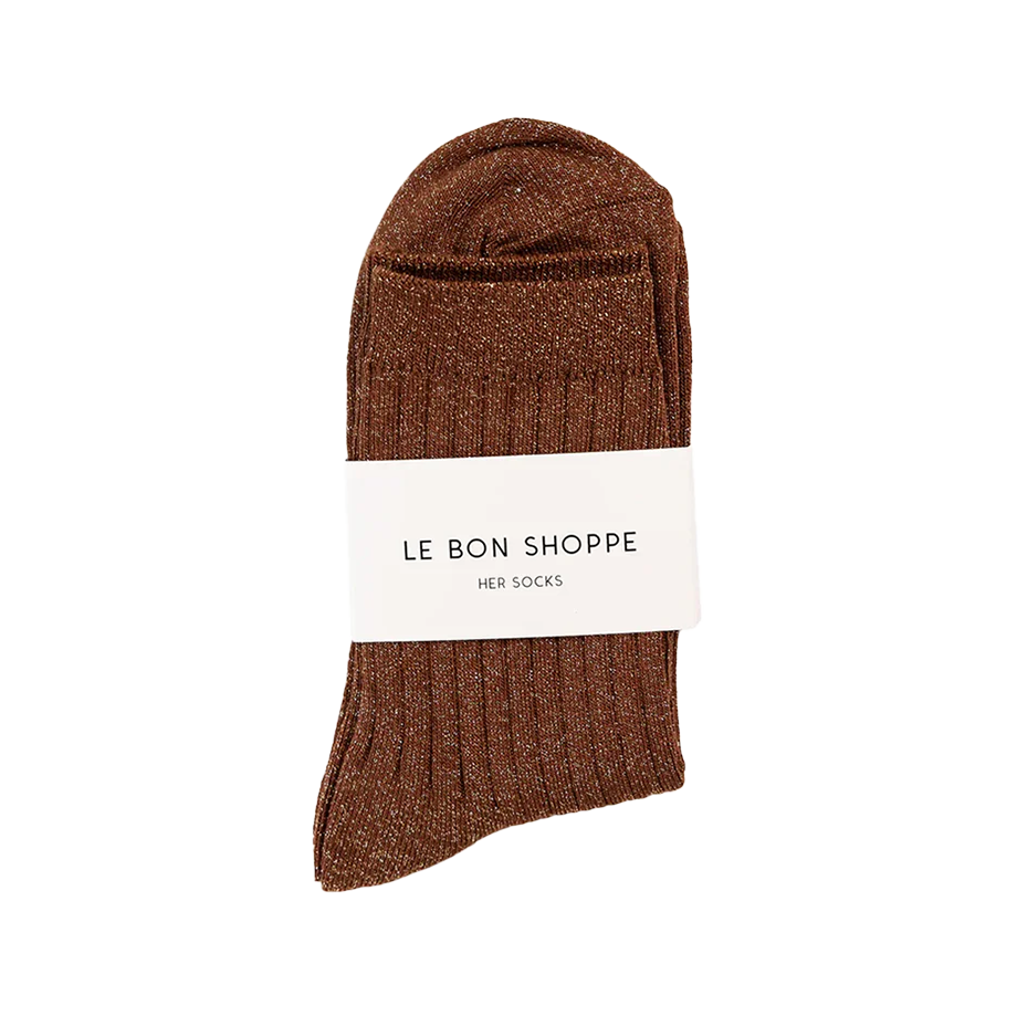 Le Bon Shoppe her socks bronze glitter