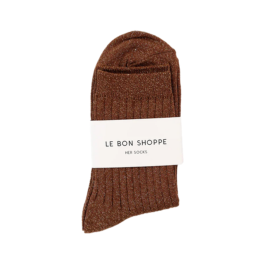 Le Bon Shoppe her socks bronze glitter