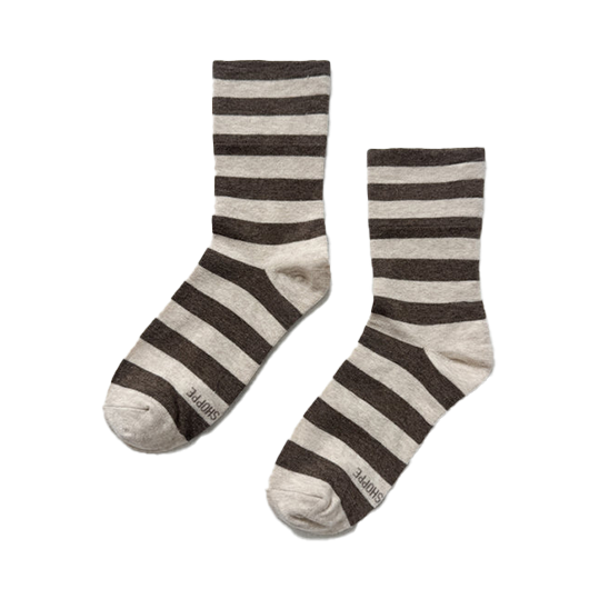 Le Bon Shoppe wally socks wide brown stripe