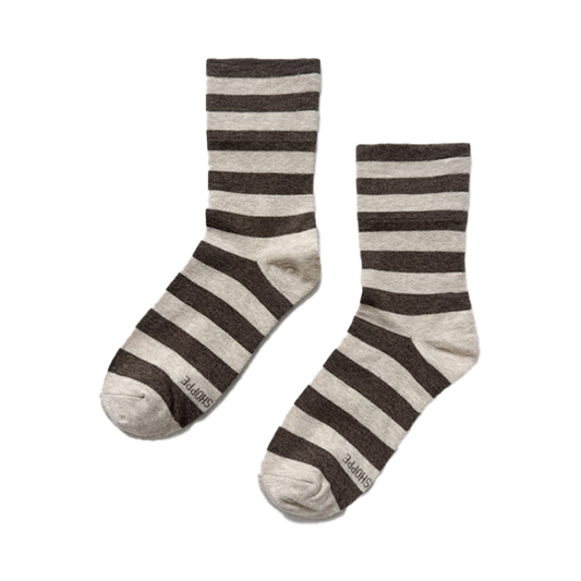Le Bon Shoppe wally socks wide brown stripe