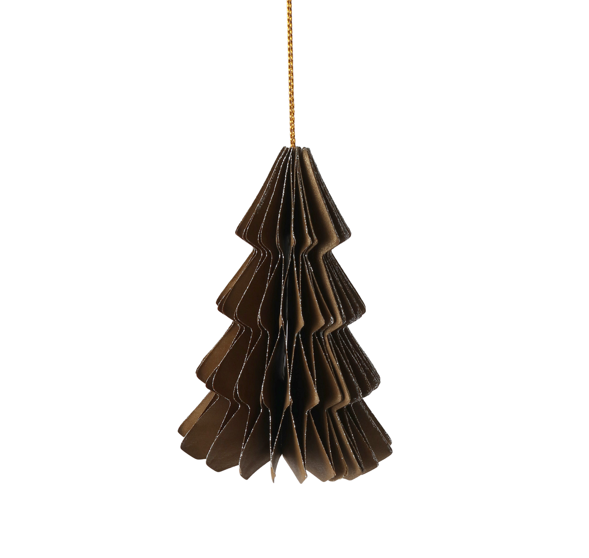 Le Papier hanging Xmas tree deco 10cm gold with silver edge