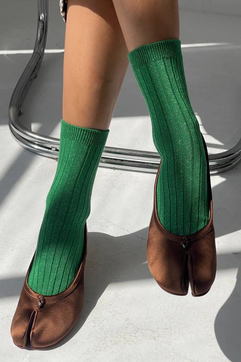 Le Bon Shoppe her socks emerald glitter