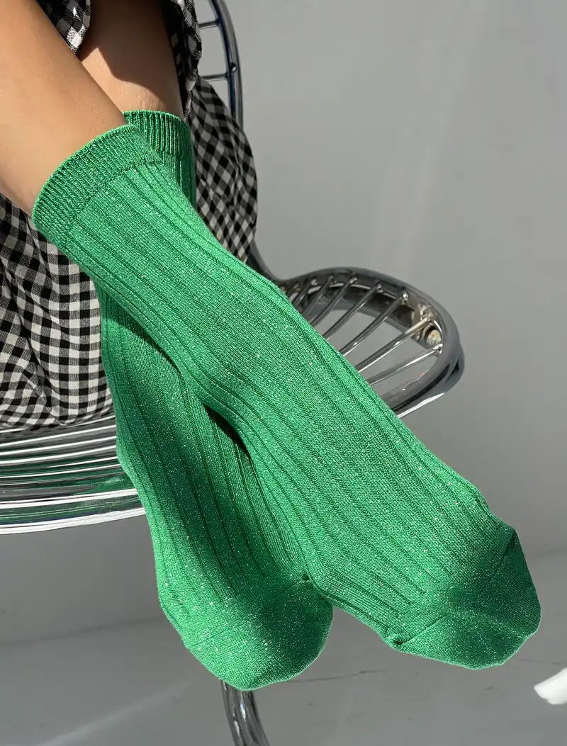 Le Bon Shoppe her socks emerald glitter