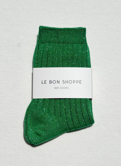 Le Bon Shoppe her socks emerald glitter