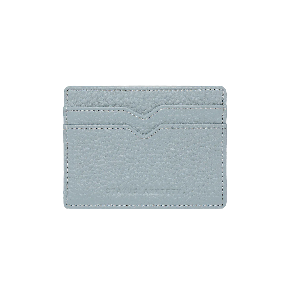 Leather card holder powder blue