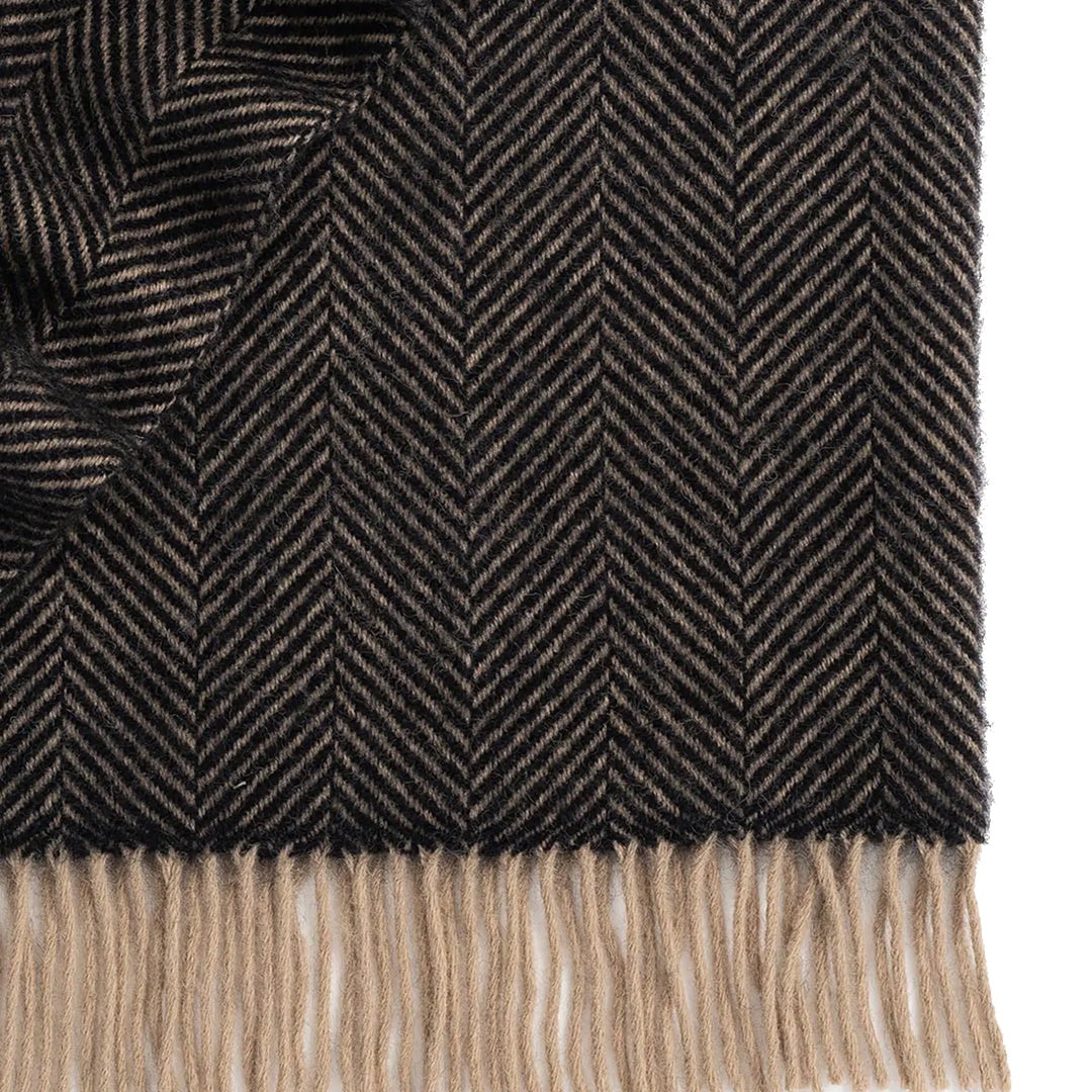 Lerwick Shetland wool blanket black 150x183cm