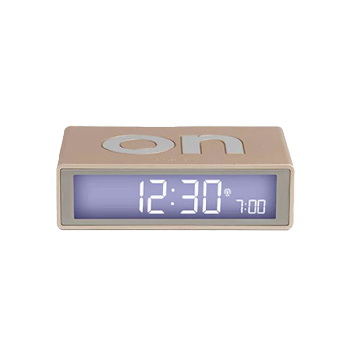 Lexon flip+ reversible alarm clock soft gold