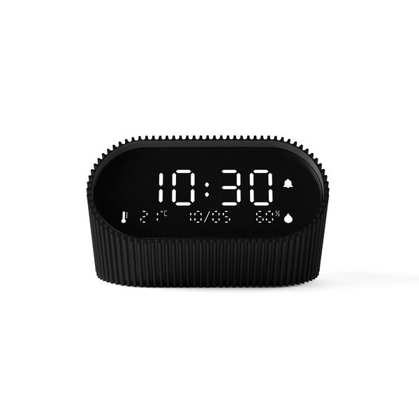 Lexon Ray aluminium alarm clock black