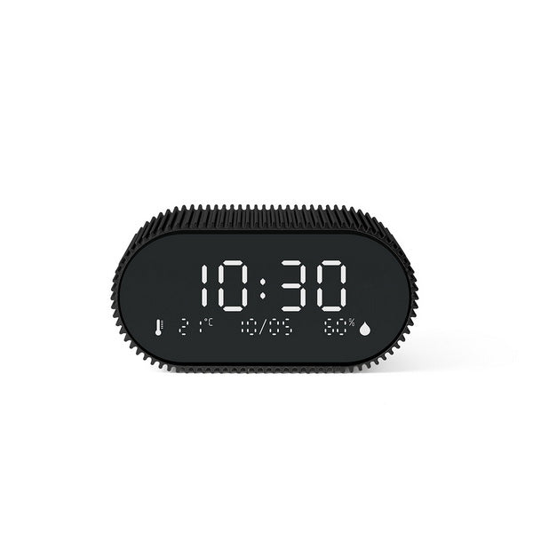 Lexon Ray aluminium alarm clock black