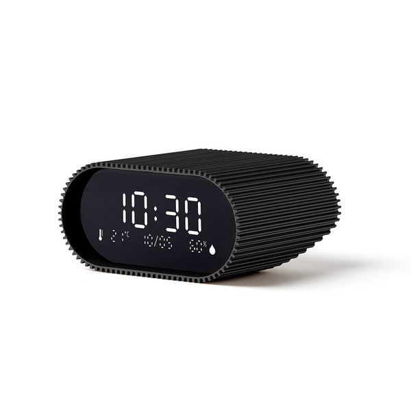 Lexon Ray aluminium alarm clock black