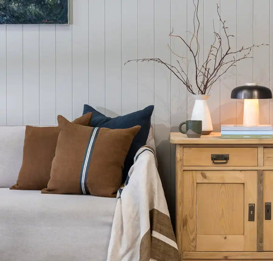 Miles Belgian linen cushion cover oak 63cm