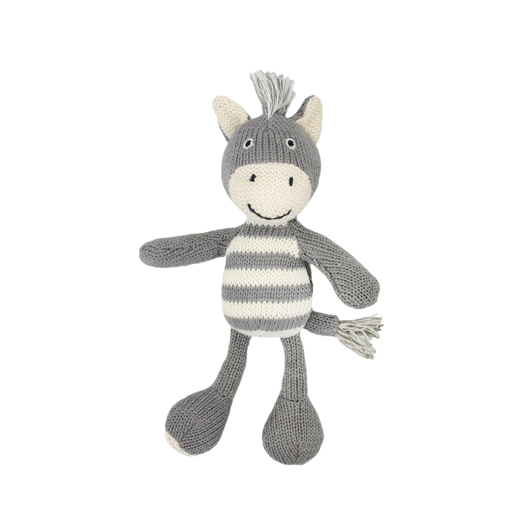 Bowie knitted zebra rattle grey