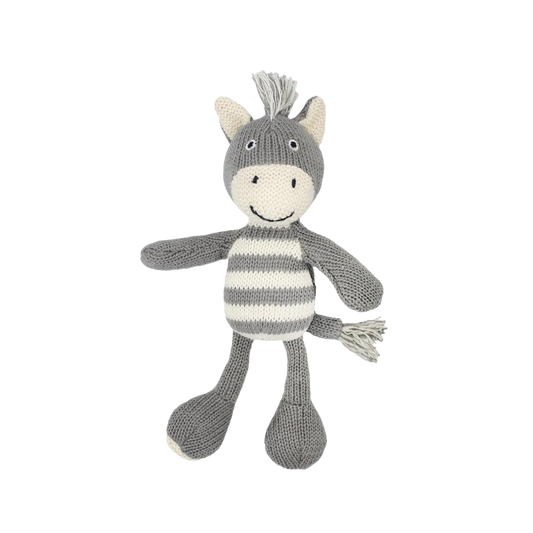 Bowie knitted zebra rattle grey
