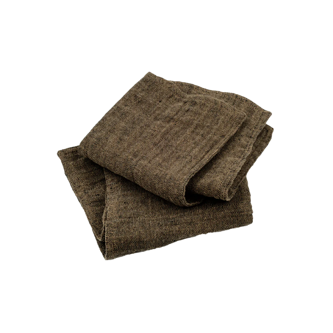 Set of two linen blend wash cloths bronze