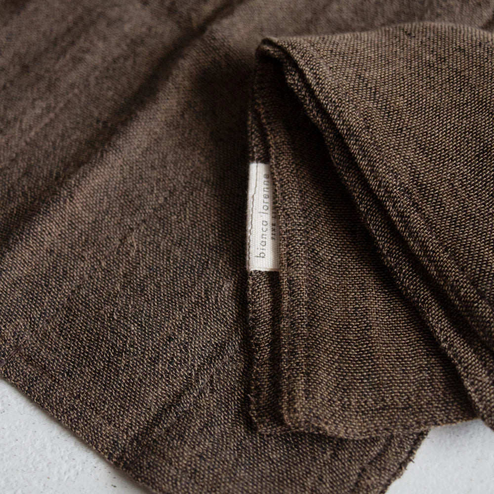 Set of two linen blend wash cloths bronze