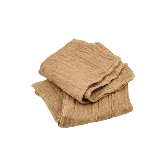 Set of two linen blend wash cloths sepia