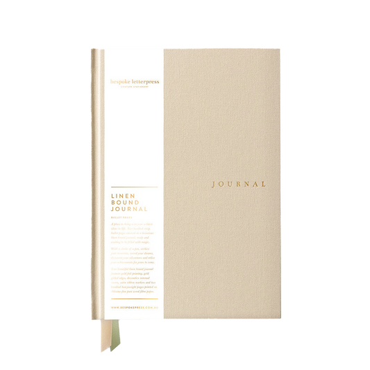 Linen bound journal desert sand (lined pages)