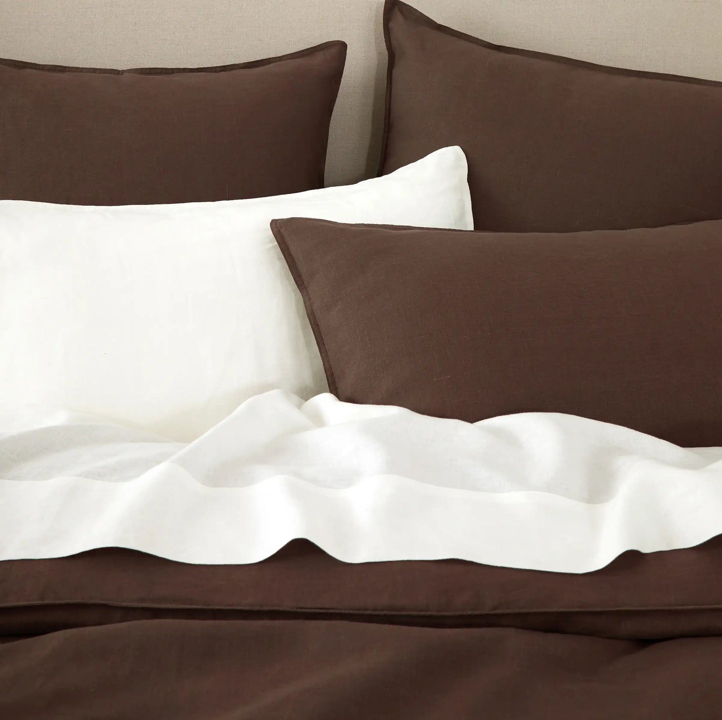 Linen duvet cover chocolate