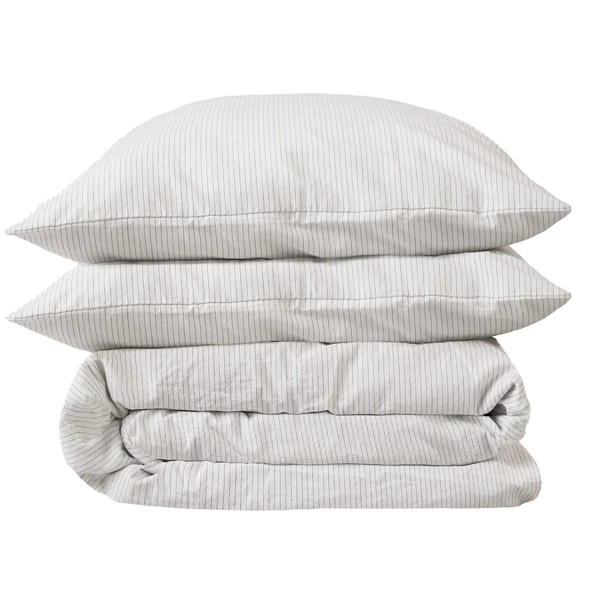 Organic cotton pinstripe duvet cover