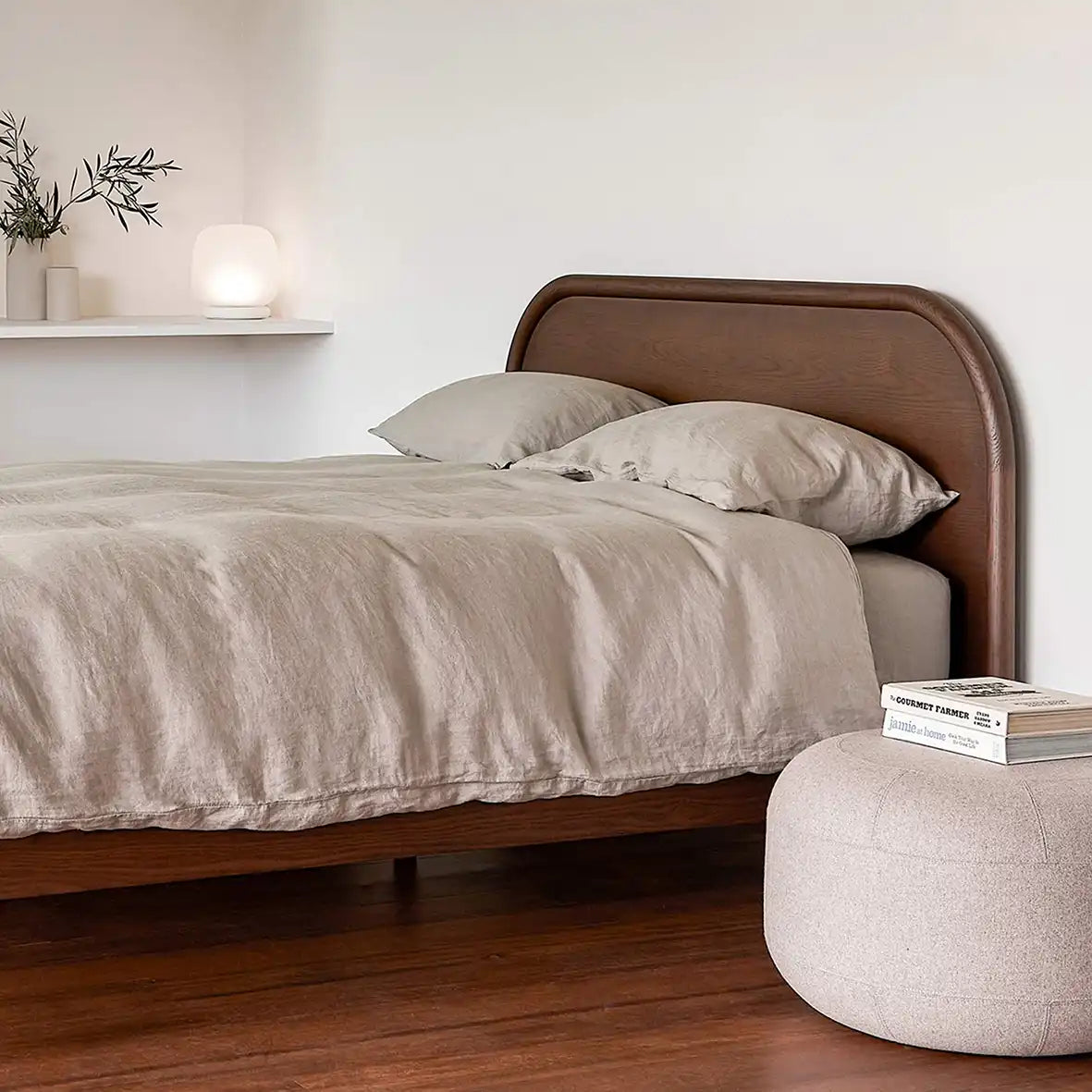 Linen duvet cover puddle