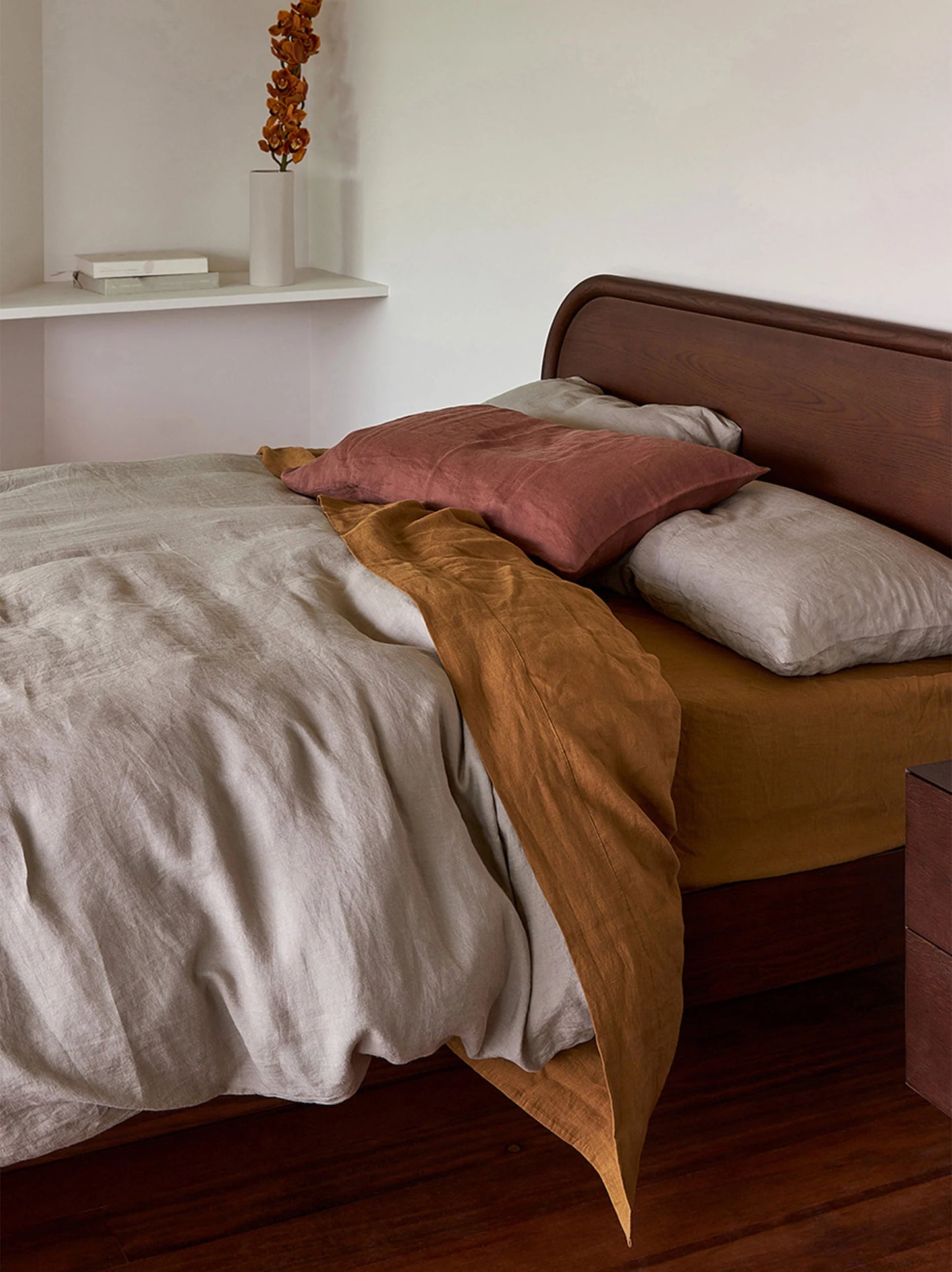 Linen duvet cover puddle