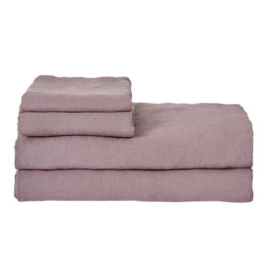 Linen fitted sheet lupin