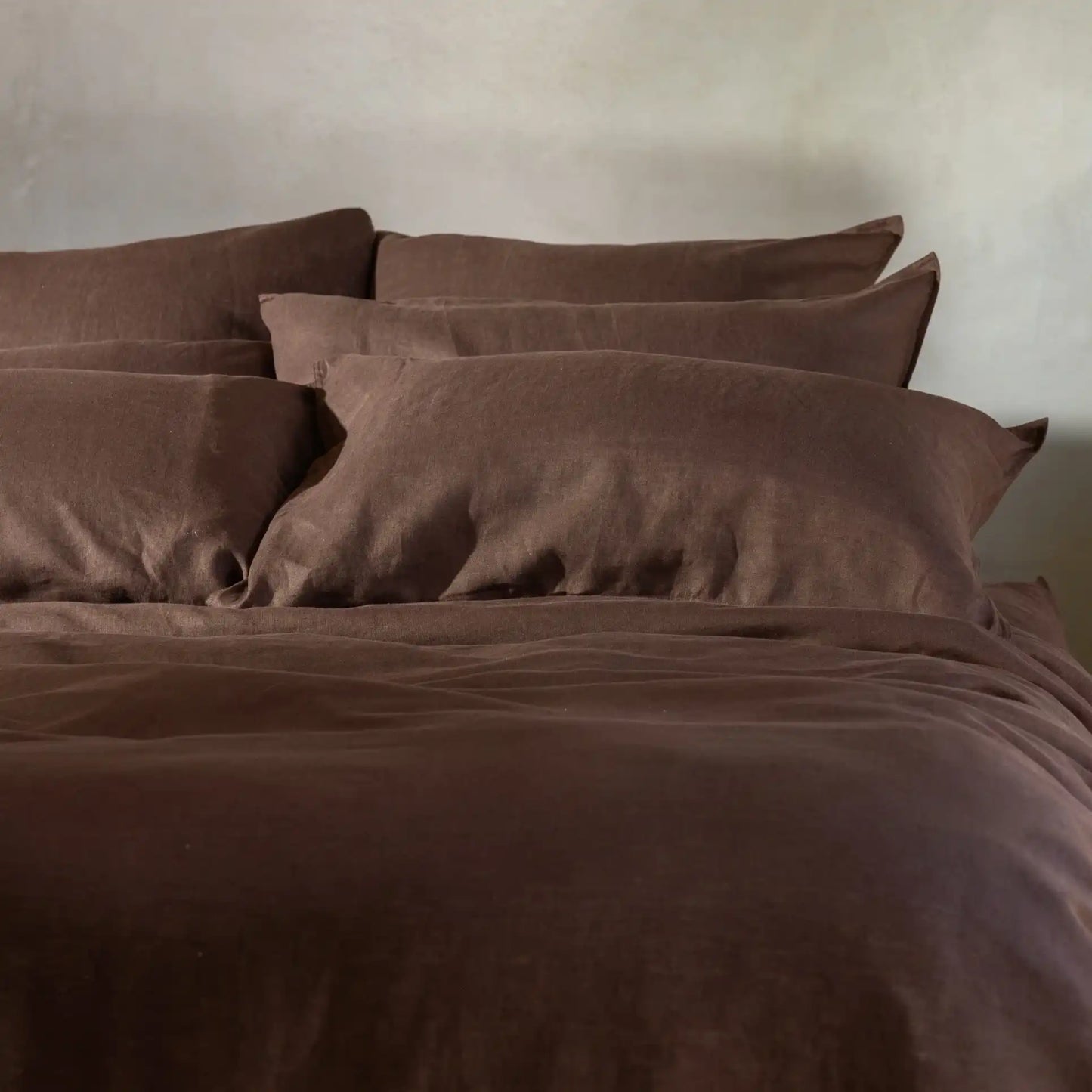 Linen fitted sheet chocolate