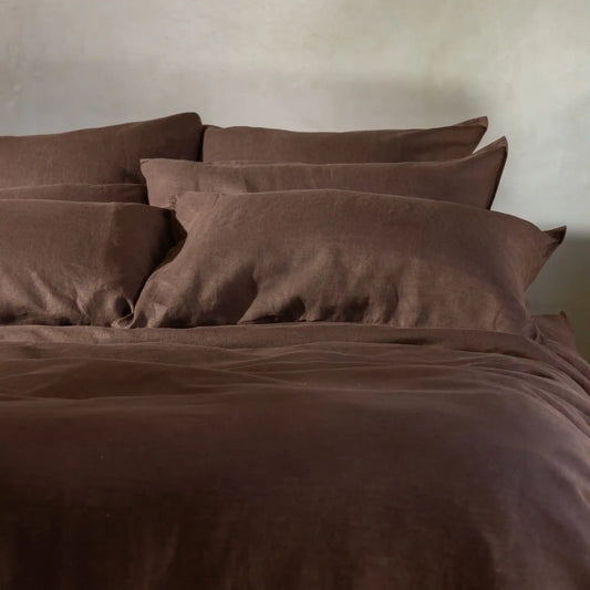 Linen duvet cover chocolate