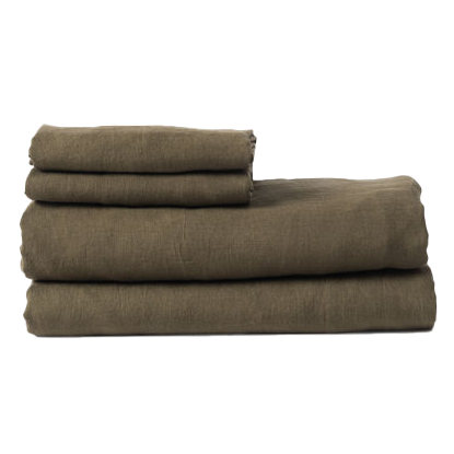Linen flat sheet ivy