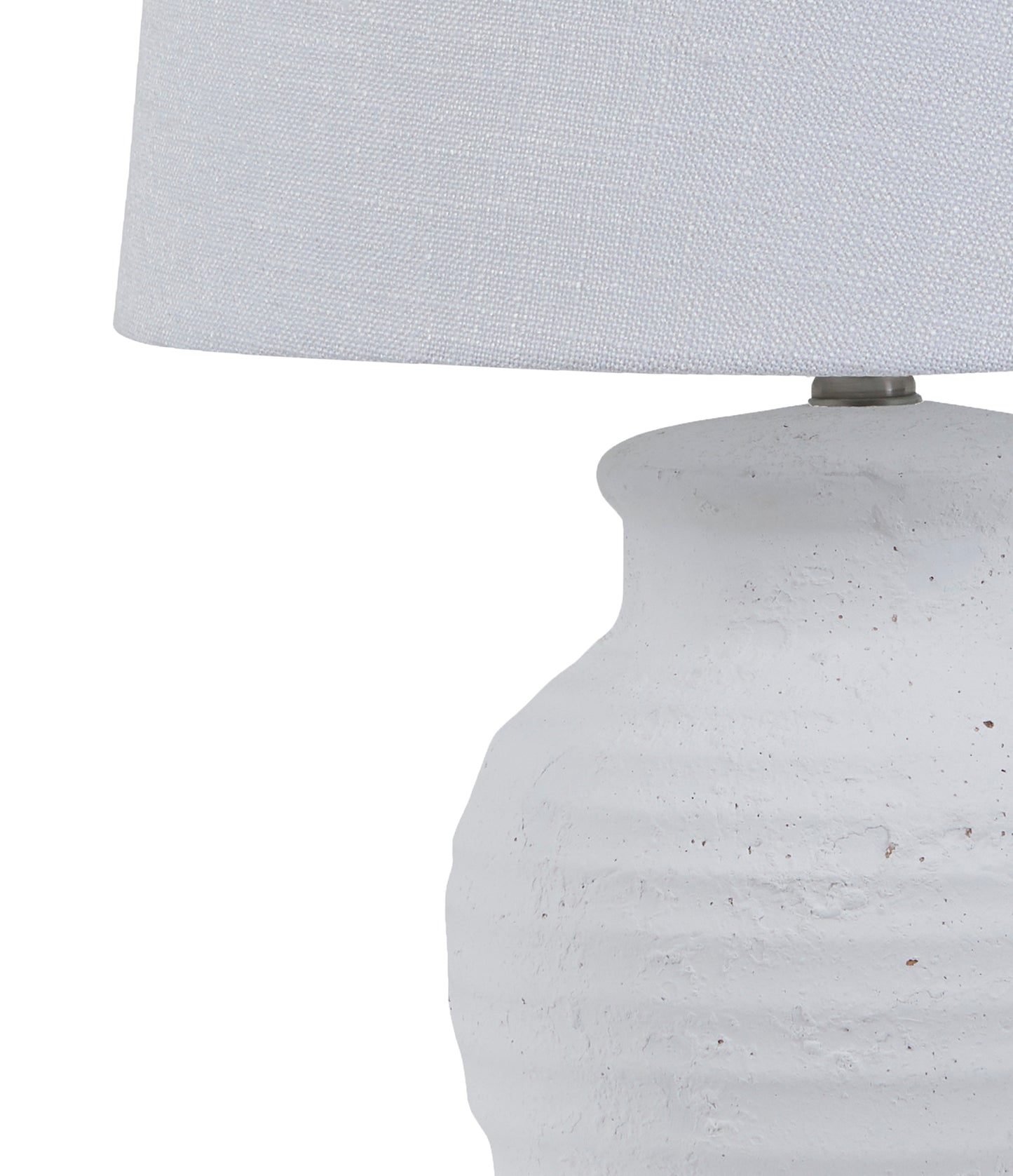 Lorne table lamp crater white base with ivory shade